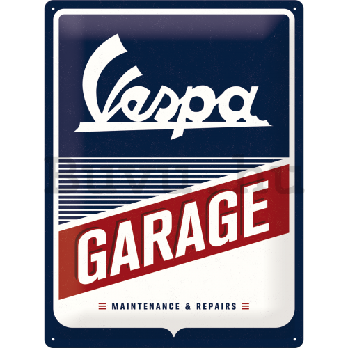 Fémtáblák: Vespa Garage - 40x30 cm