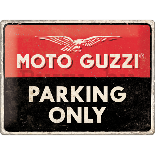 Fémtáblák: Moto Guzzi Parking Only - 40x30 cm