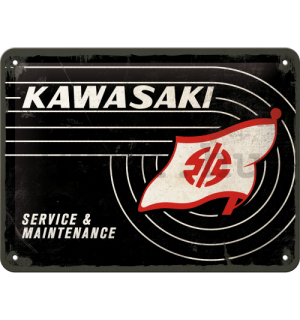 Fémtáblák: Kawasaki Service & Maintenance - 15x20 cm