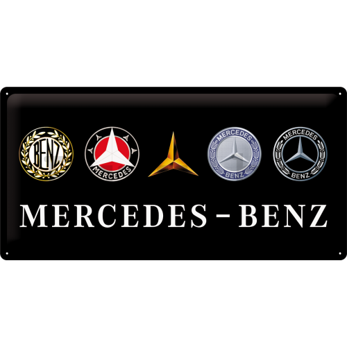 Fémplakát: Mercedes-Benz (logók) - 25x50 cm