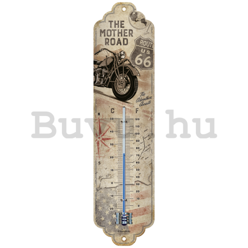 Retró hőmérő - Route 66 (Bike Map)
