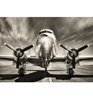 Vlies fotótapéta: Repülőgép (fekete-fehér) - 184x254 cm