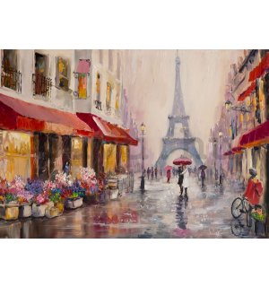 Fotótapéta: Eiffel-toronyhoz vezető utca (festett) - 184x254 cm