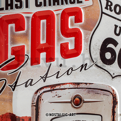 Fémtáblák: Route 66 (Gas Station) - 30x20 cm