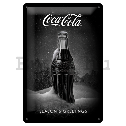 Fémtáblák: Coca-Cola Black Special Edition (Season's Greetings) - 30x20 cm