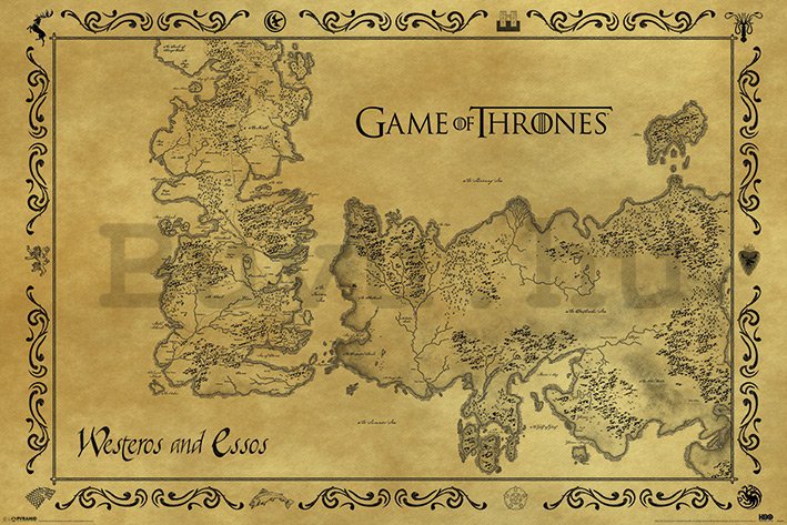 Plakát - Game of Thrones (egy ősi térkép)