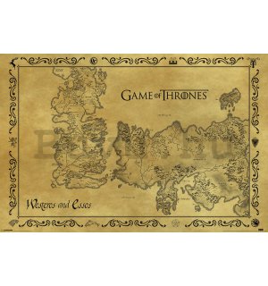 Plakát - Game of Thrones (egy ősi térkép)