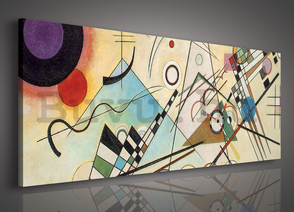 Vászonkép: Composition 8, Vasilij Kandinskij - 145x45 cm