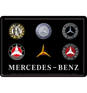 Fém képeslap - Mercedes-Benz (Logo Evolution)