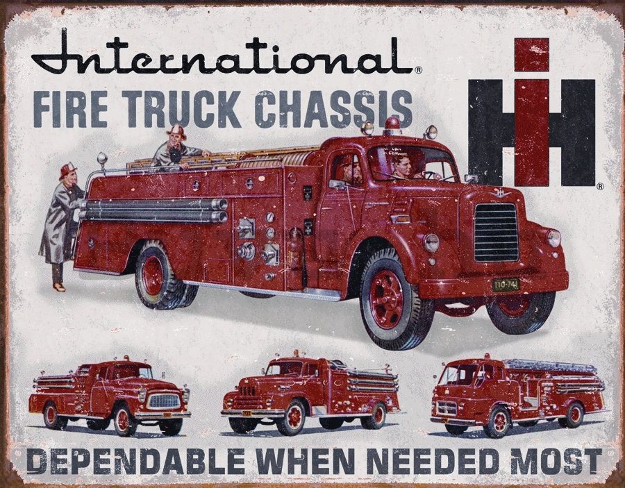 Fémplakát - Fire trucks (tűzoltó autók)