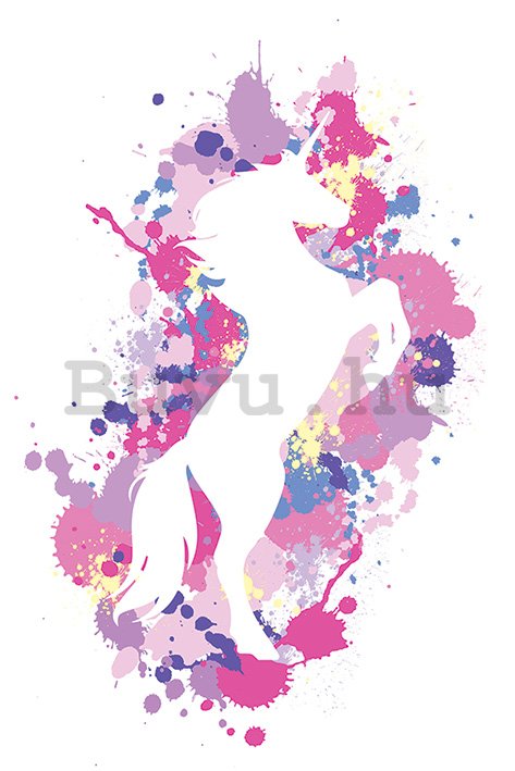 Plakát - Splatter Silhouette Unicorn, Art Studio