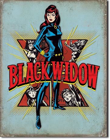 Fémplakát - Black Widow (Retro)