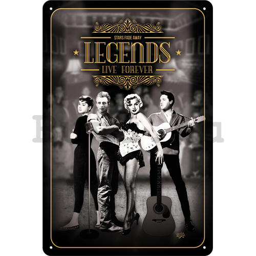 Fémtáblák: Legends Live Forever - 30x20 cm