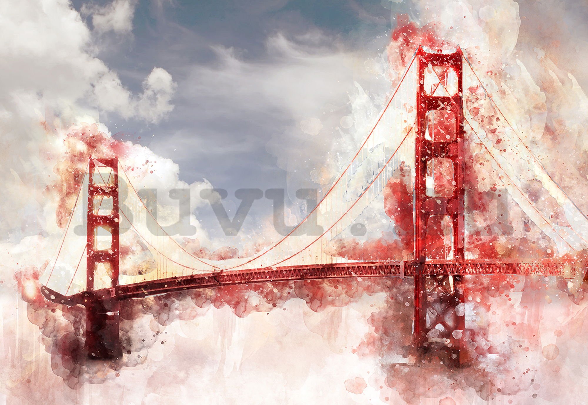 Vlies fotótapéta: Golden Gate Bridge (festett) - 254x368 cm