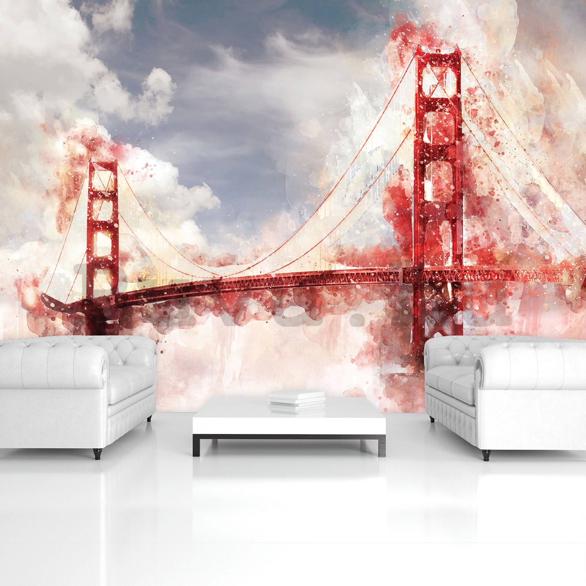 Vlies fotótapéta: Golden Gate Bridge (festett) - 104x152,5 cm