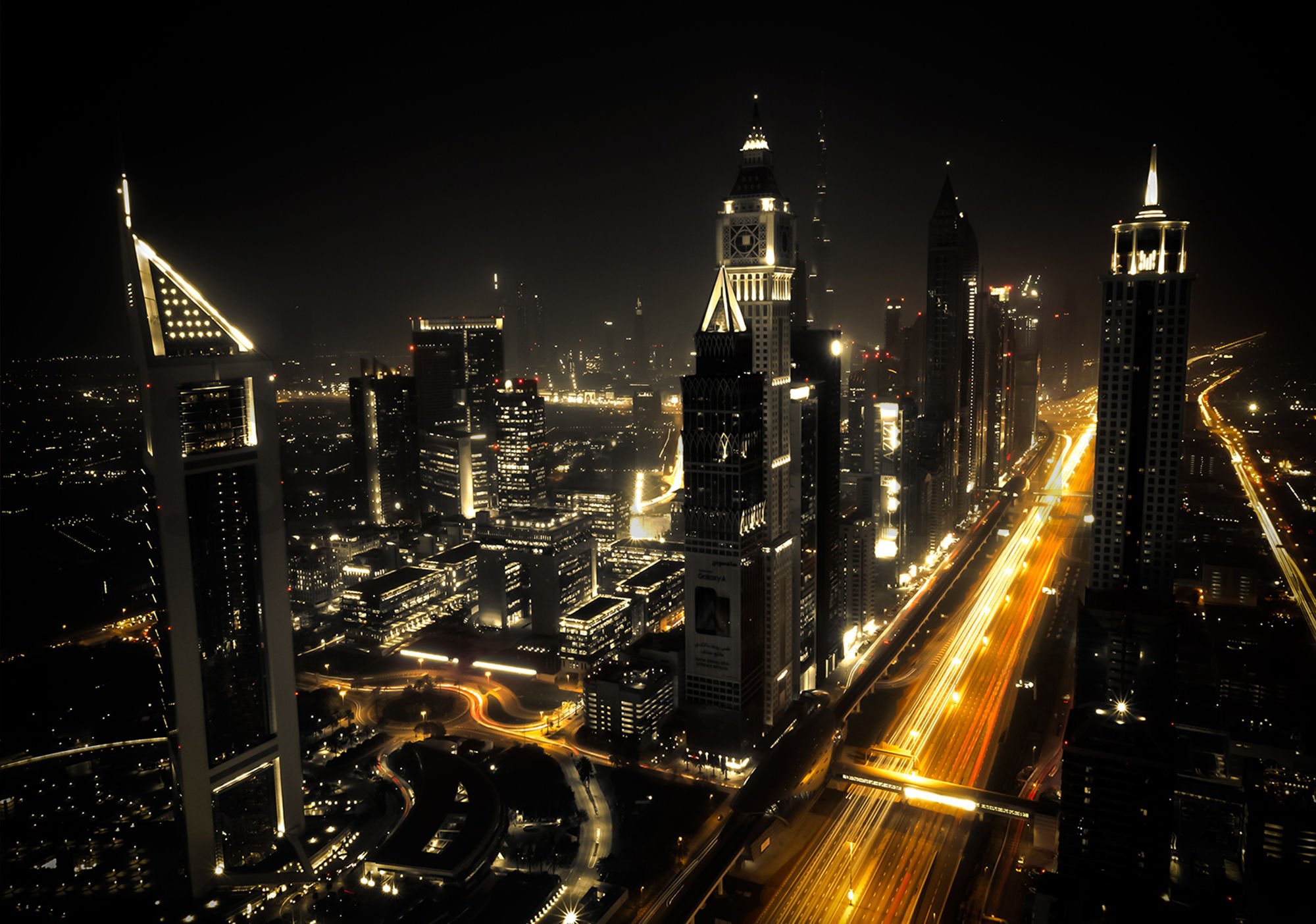 Vlies fotótapéta: Dubai éjjel (1) - 254x368 cm