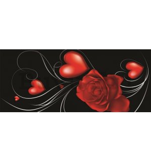 Fotótapéta: Rózsák és szívek - 104x250 cm