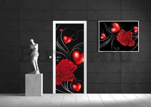 Fotótapéta: Rózsák és szívek - 211x91 cm