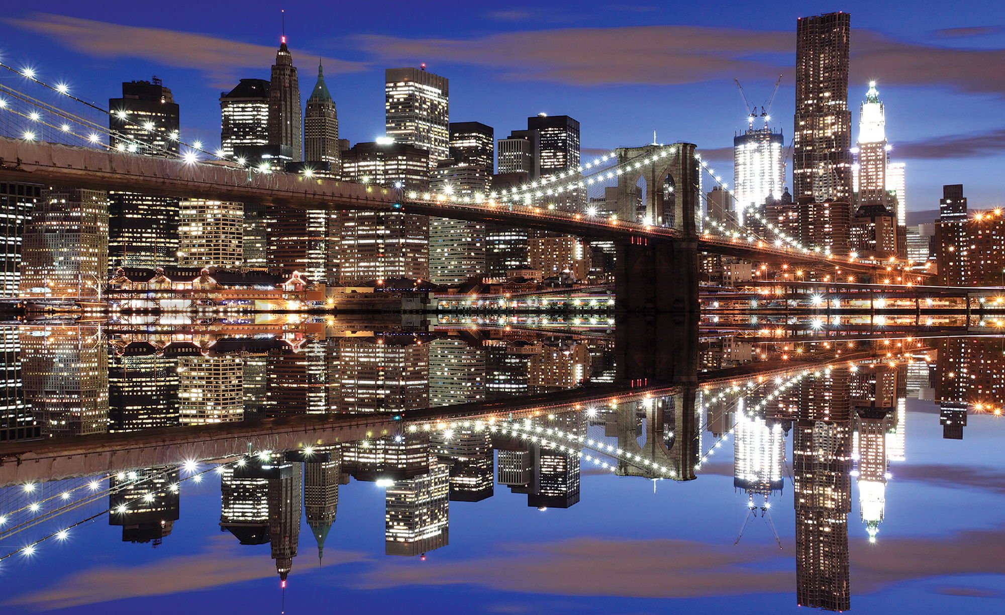 Vlies fotótapéta: Éjszakai Brooklyn Bridge (2) - 184x254 cm