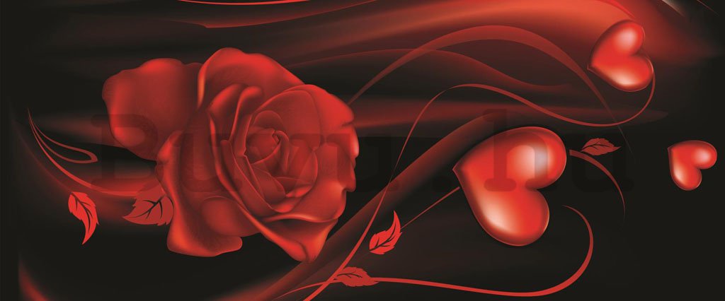 Fotótapéta: Szív rózsával - 104x250 cm