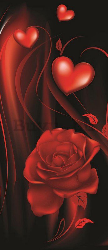 Fotótapéta: Szív rózsával - 211x91 cm