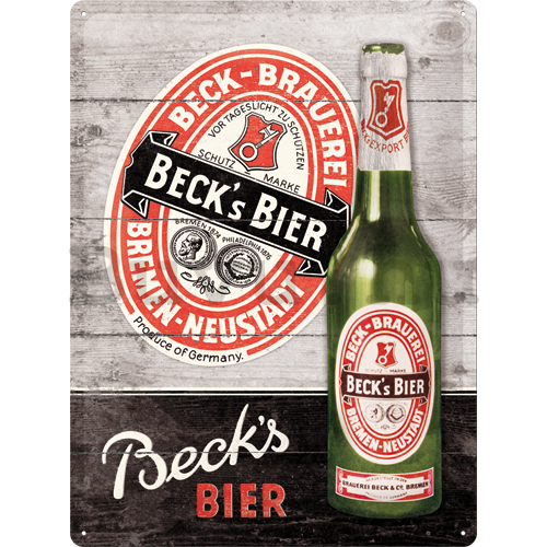 Fémtáblák: Beck's (Green Bottle Wood) - 40x30 cm
