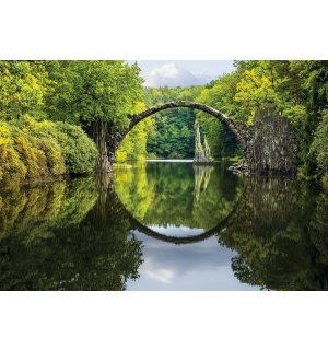 Vlies fotótapéta: Rakotzbrücke - 184x254 cm