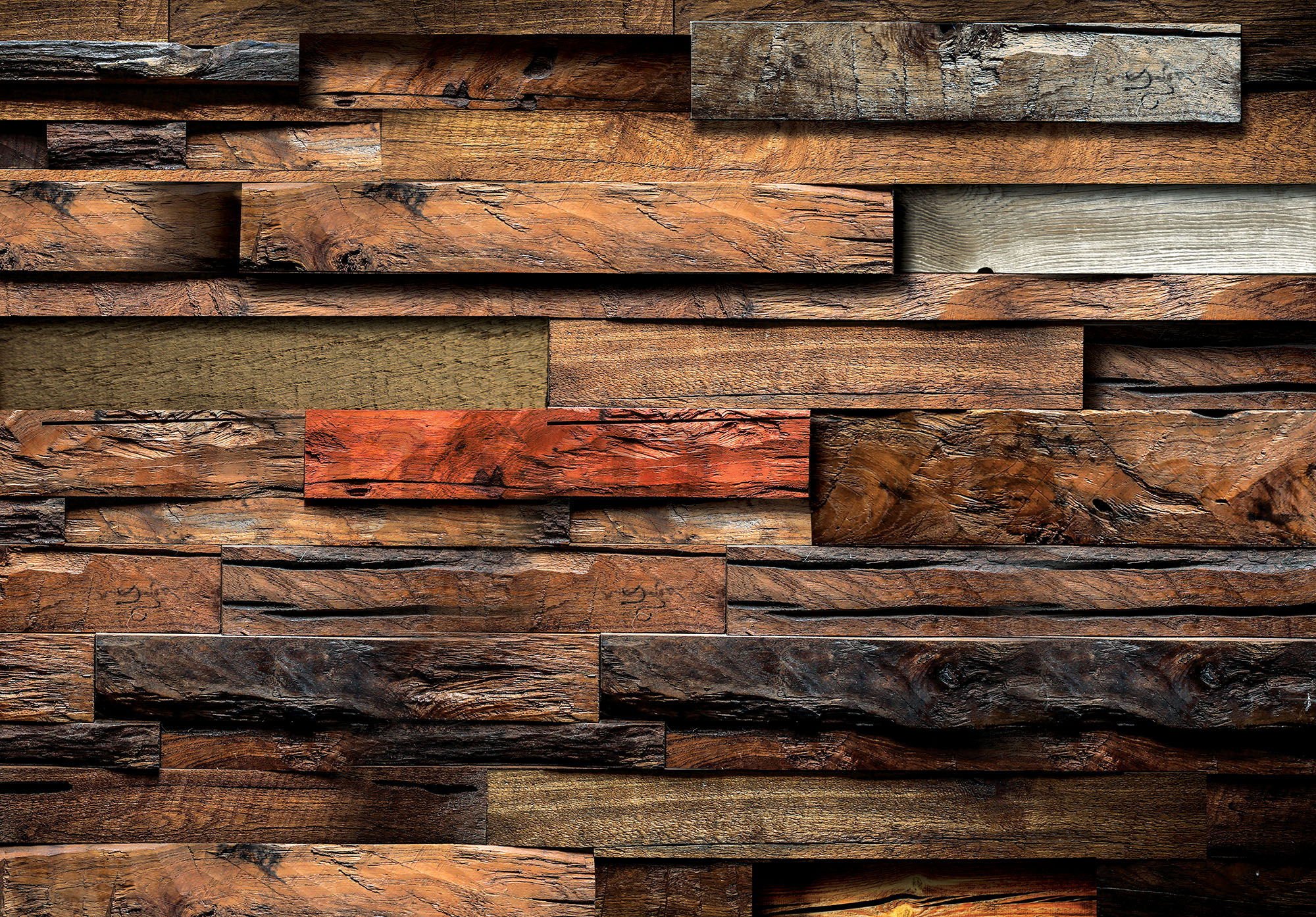 Vlies fotótapéta: Fából készült fal (2) - 184x254 cm