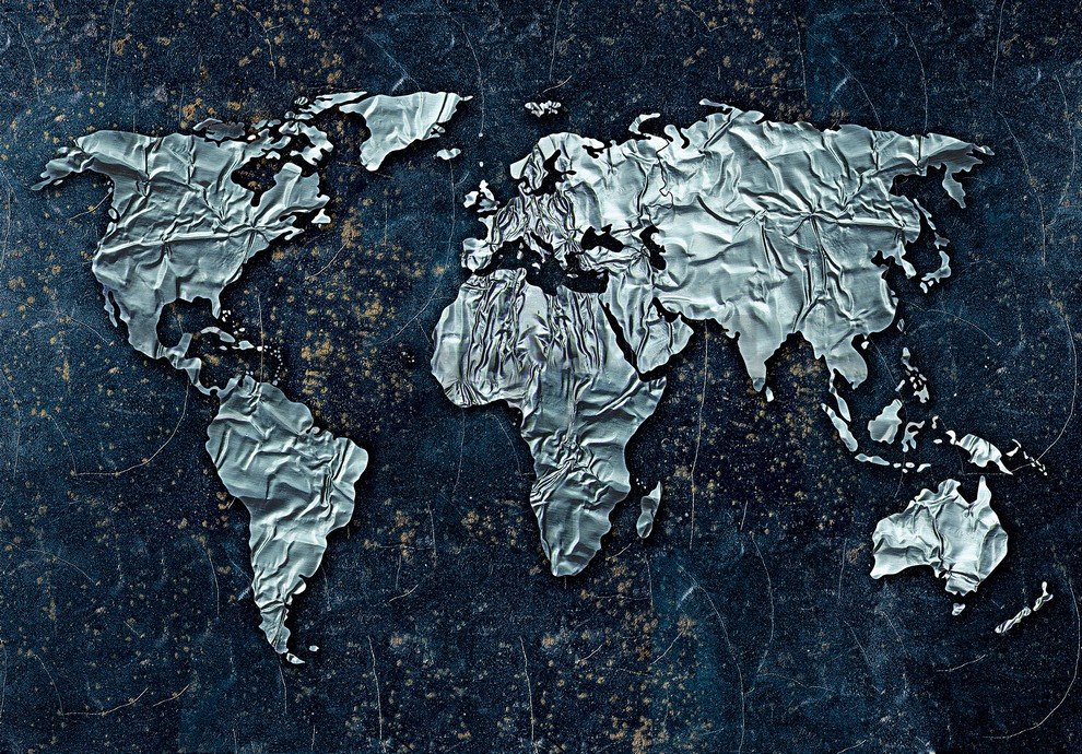 Fotótapéta: Modern világtérkép - 254x368 cm