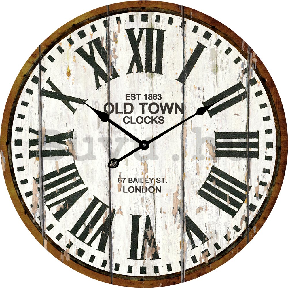 Falióra: Old Town Clocks (fehér)