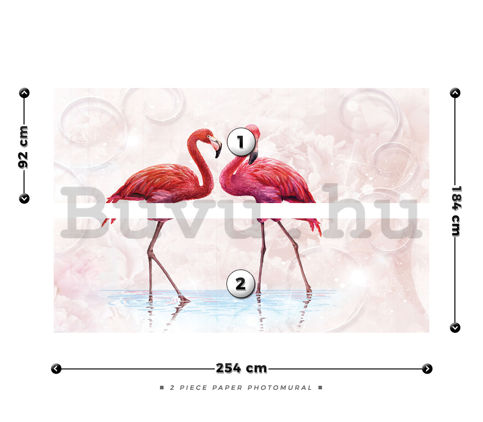 Fotótapéta: Flamingók - 184x254 cm