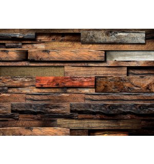 Vlies fotótapéta: Fából készült fal (2) - 254x368 cm