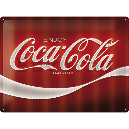 Fémtáblák: Coca-Cola (Red Lights Logo) - 30x40 cm