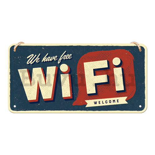 Fémtáblák: Free Wi-Fi - 10x20 cm