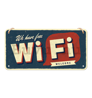 Fémtáblák: Free Wi-Fi - 10x20 cm