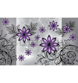 Vlies fotótapéta: Lila virágok (minta) - 416x254 cm