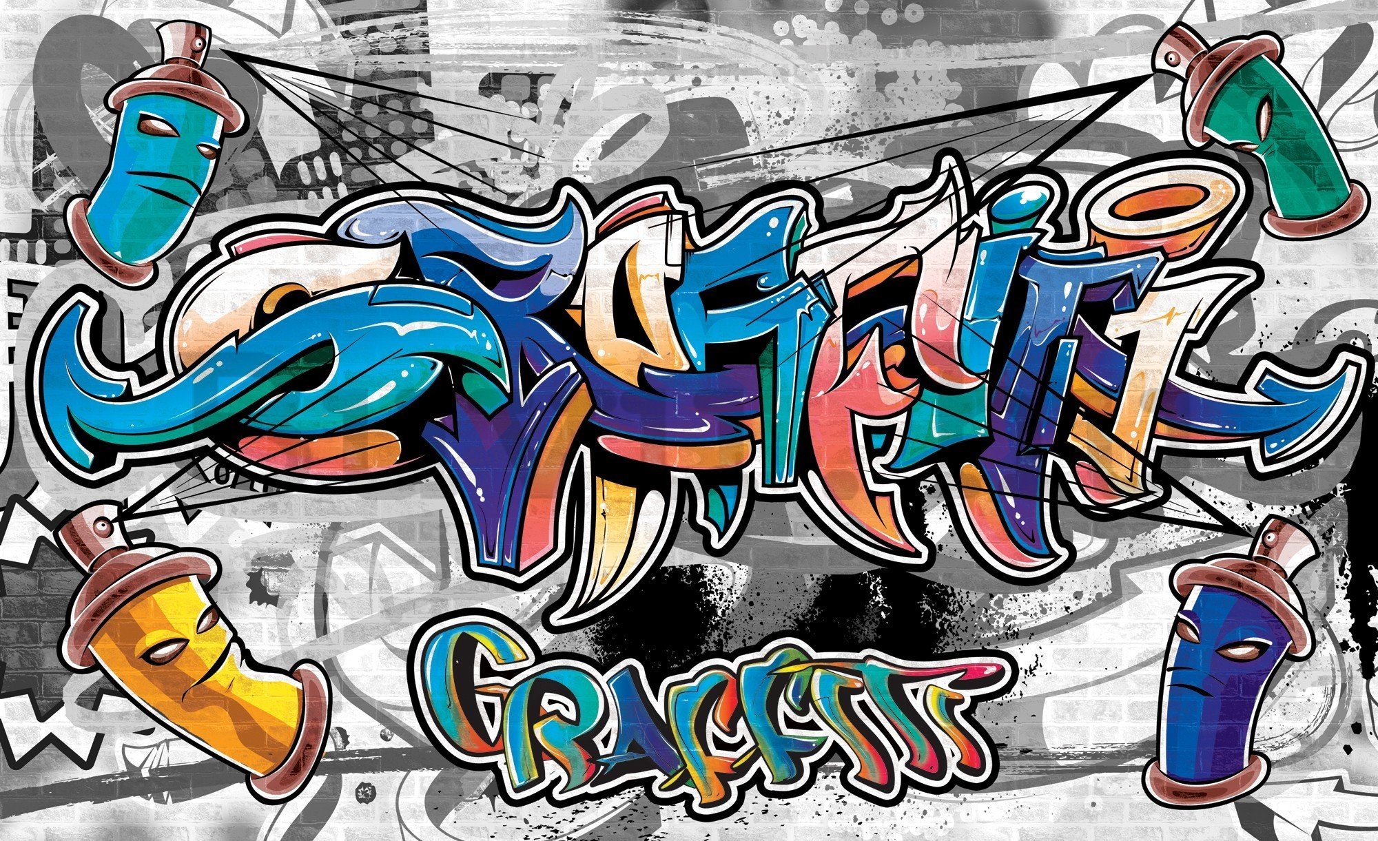 Vlies fotótapéta: Graffiti (9) - 416x254 cm
