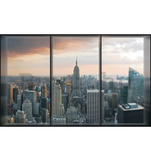 Vlies fotótapéta: Manhattan látképe az ablakból - 416x254 cm
