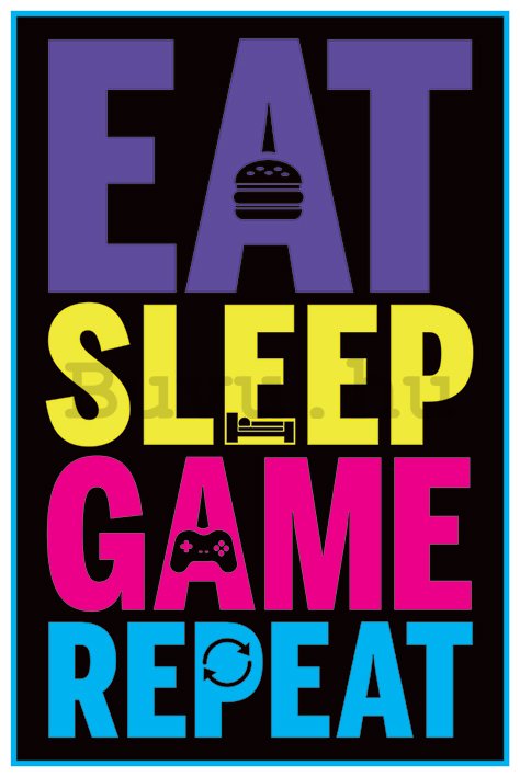 Plakát - Eat, Sleep Game, Repeat