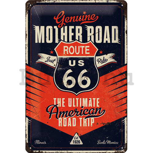 Fémtáblák: Route 66 (The Ultimate Road Trip) - 20x30 cm