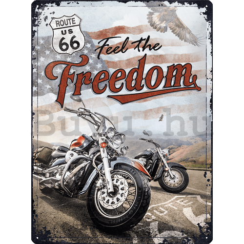 Fémtáblák: Route 66 (Freedom) - 30x40 cm