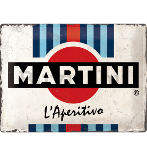Fémtáblák: Martini (L'Aperitivo Racing Stripes) - 40x30 cm