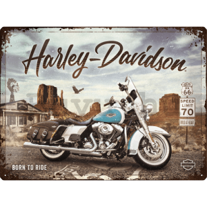 Fémtáblák: Harley-Davidson (King of Route 66) - 40x30 cm