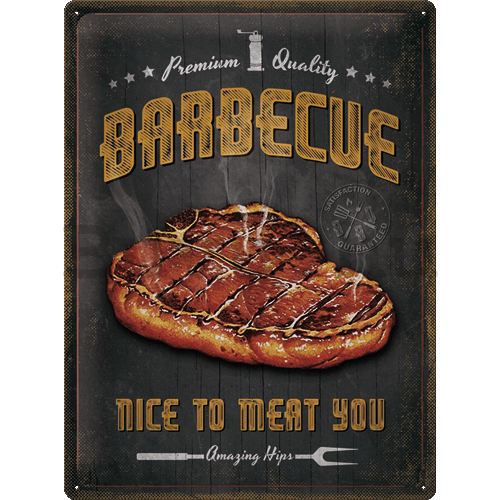 Fémtáblák: Barbecue Nice To Meat You - 40x30 cm