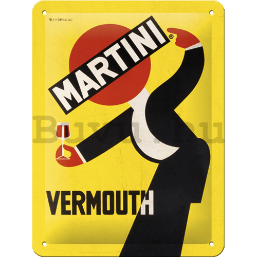 Fémtáblák: Martini (Vermouth Waiter Yellow) - 15x20 cm