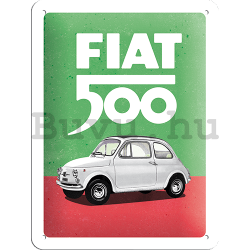 Fémtáblák: Fiat 500 (Italian Colours) - 15x20 cm