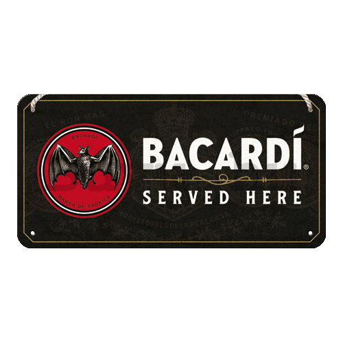 Fémtáblák: Bacardi Served Here- 20x10 cm