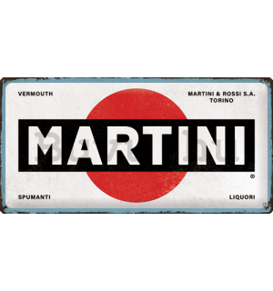 Fémtáblák: Martini (Logo White) - 50x25 cm