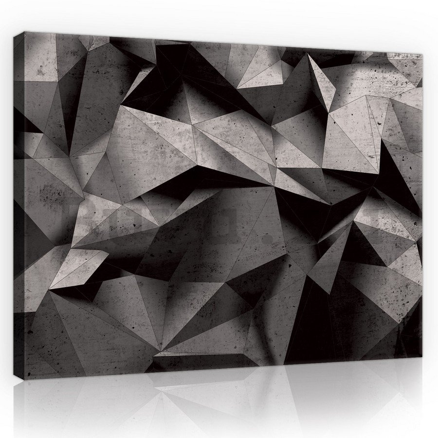 Vászonkép: Fekete-fehér absztrakció (3) - 75x100 cm