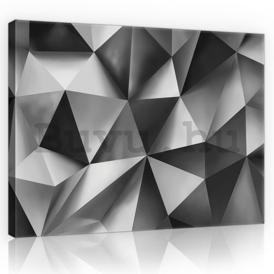 Vászonkép: Fekete-fehér absztrakció (4) - 75x100 cm